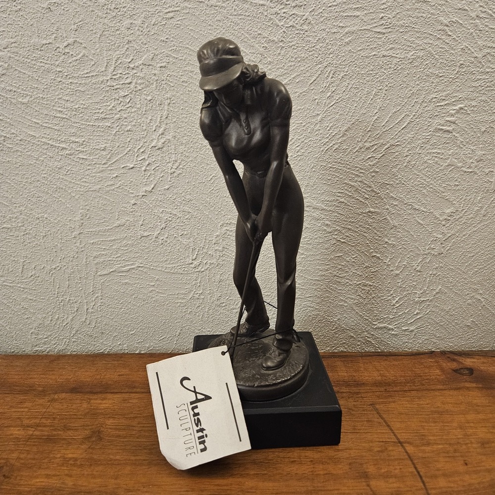 Austin Sculpture Woman Lady Female Girl Sculpture Golf 1994 Vintage S. Romo